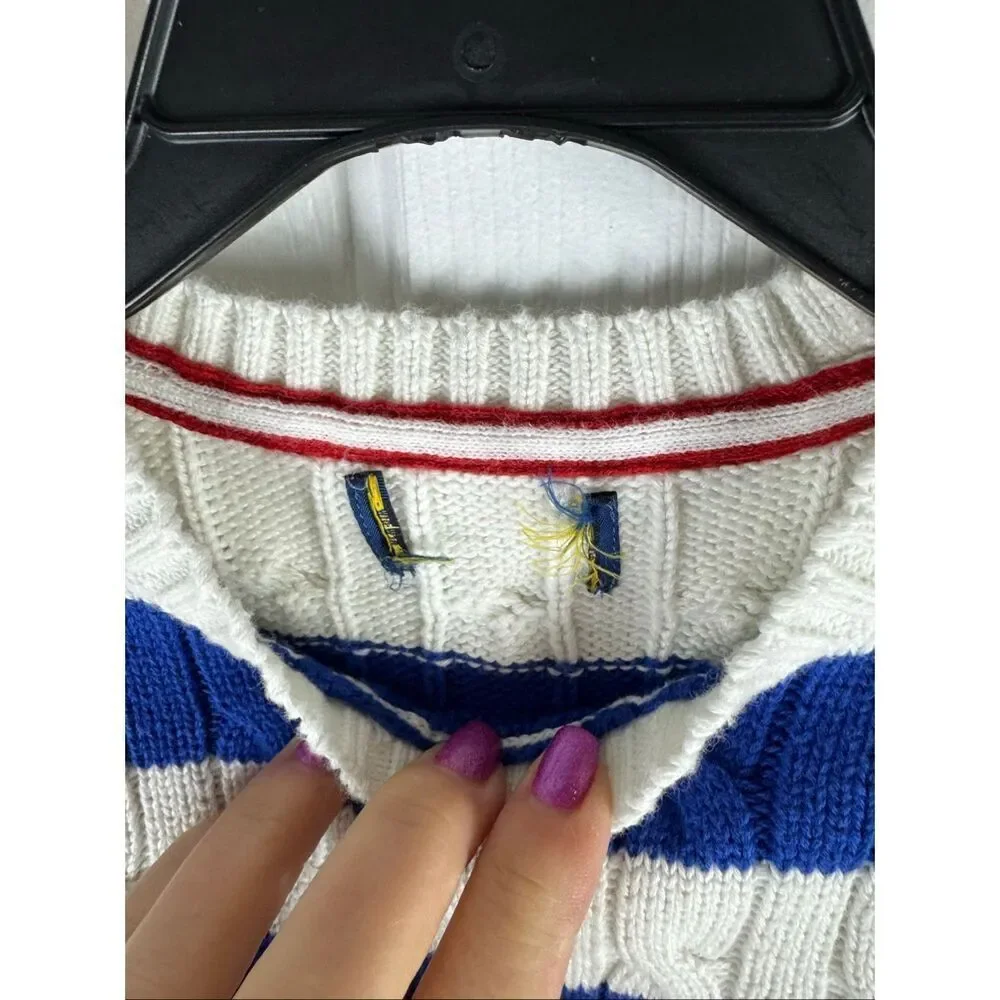 Polo Ralph Lauren Boys Striped Cable Knit Cotton Sweater Size 18m